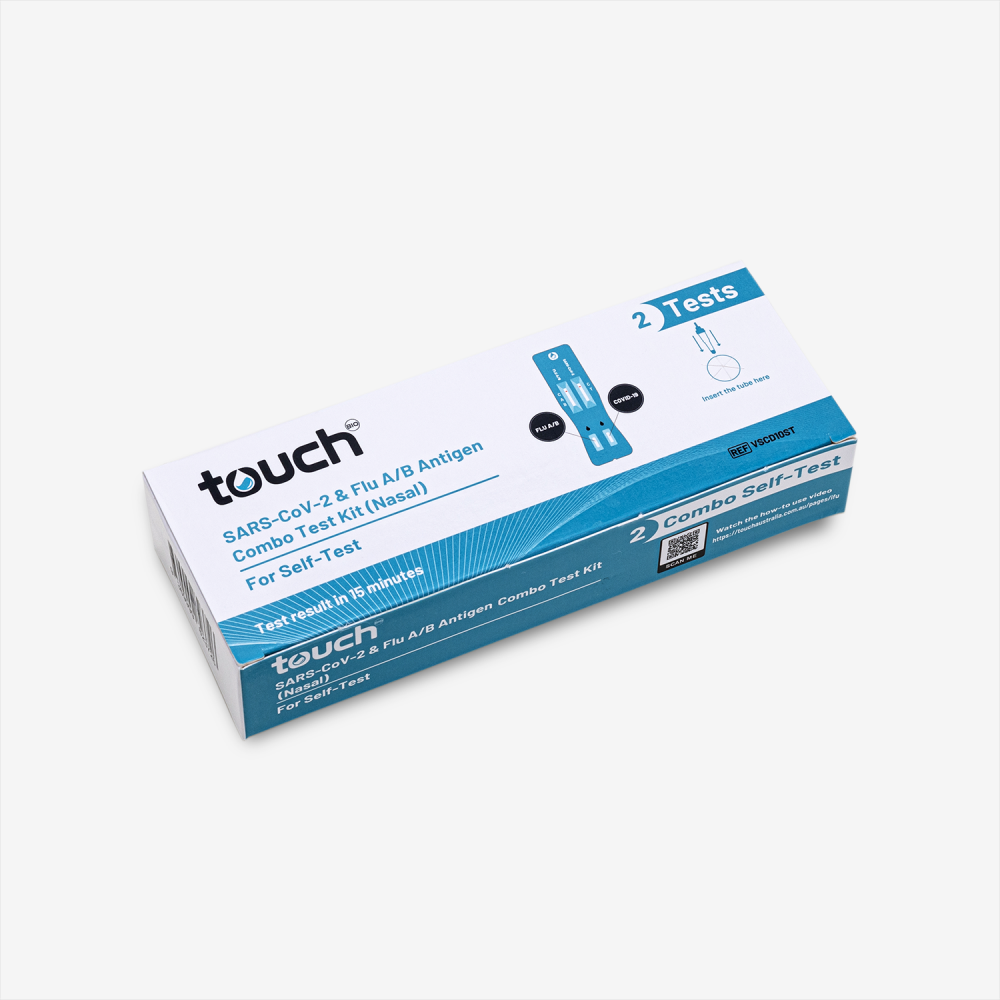 TOUCHBIO SARS COMBO RAT SARS-COV-2 & FLU A/B 2 pack